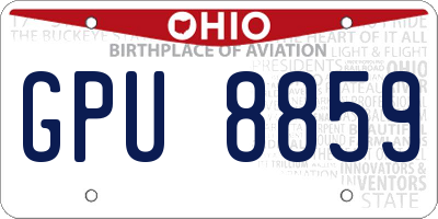 OH license plate GPU8859