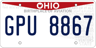 OH license plate GPU8867