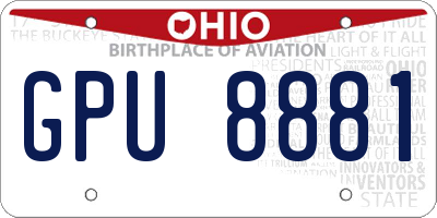 OH license plate GPU8881