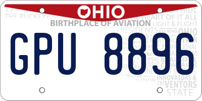 OH license plate GPU8896
