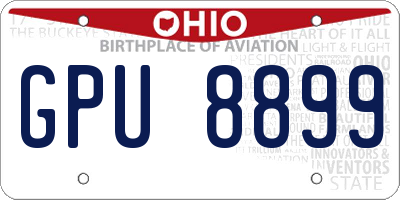 OH license plate GPU8899