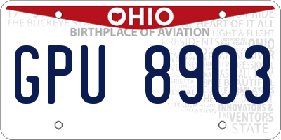 OH license plate GPU8903
