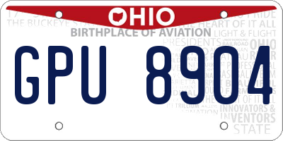OH license plate GPU8904