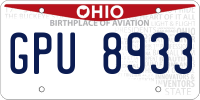 OH license plate GPU8933