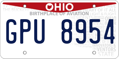 OH license plate GPU8954