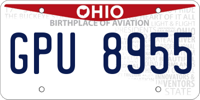 OH license plate GPU8955