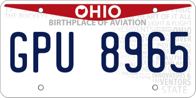 OH license plate GPU8965