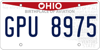 OH license plate GPU8975