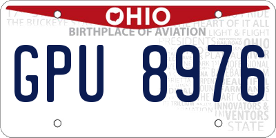 OH license plate GPU8976