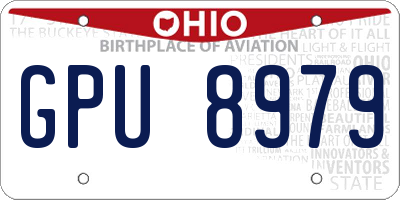 OH license plate GPU8979