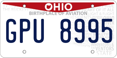 OH license plate GPU8995