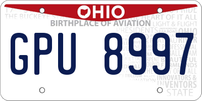 OH license plate GPU8997