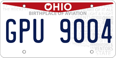 OH license plate GPU9004
