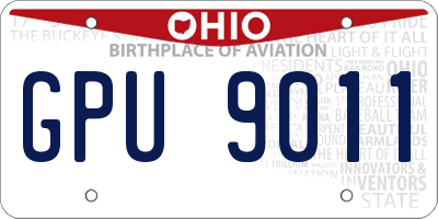 OH license plate GPU9011
