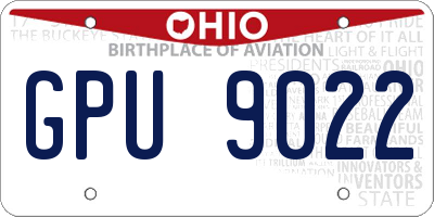 OH license plate GPU9022