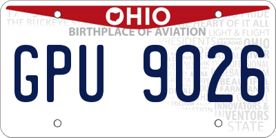 OH license plate GPU9026