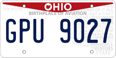 OH license plate GPU9027