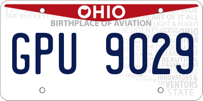 OH license plate GPU9029