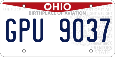 OH license plate GPU9037