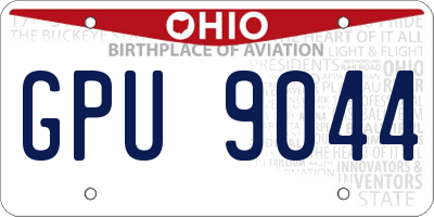 OH license plate GPU9044