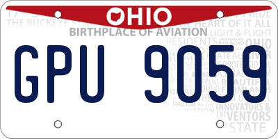 OH license plate GPU9059