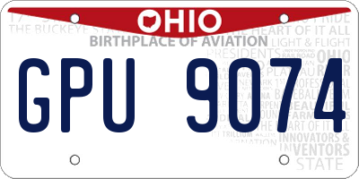 OH license plate GPU9074