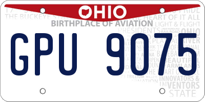 OH license plate GPU9075