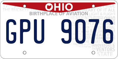 OH license plate GPU9076