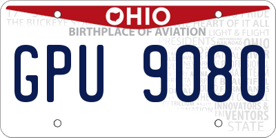 OH license plate GPU9080
