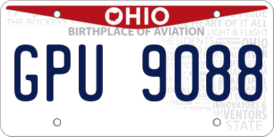 OH license plate GPU9088