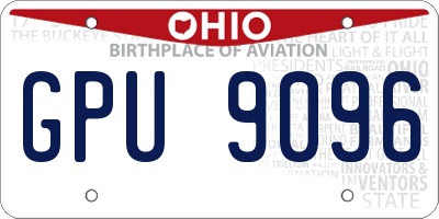 OH license plate GPU9096