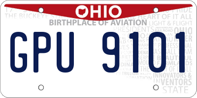 OH license plate GPU9101