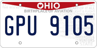 OH license plate GPU9105
