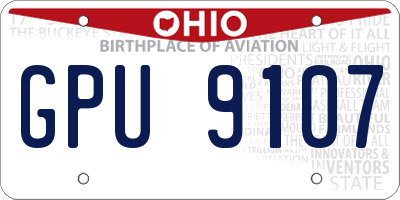 OH license plate GPU9107