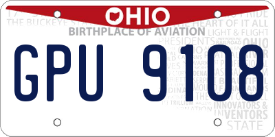 OH license plate GPU9108