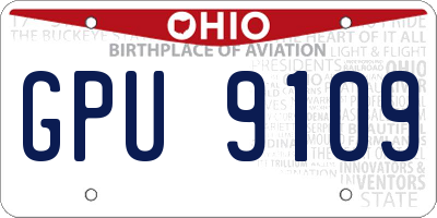 OH license plate GPU9109