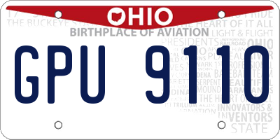 OH license plate GPU9110