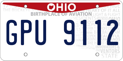 OH license plate GPU9112