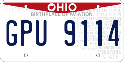 OH license plate GPU9114