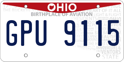 OH license plate GPU9115