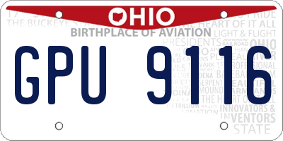 OH license plate GPU9116