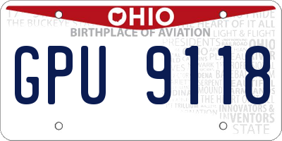 OH license plate GPU9118