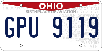 OH license plate GPU9119