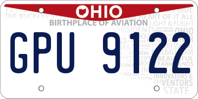 OH license plate GPU9122