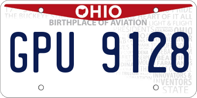 OH license plate GPU9128