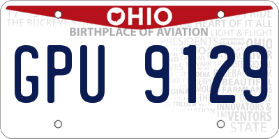 OH license plate GPU9129