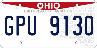OH license plate GPU9130
