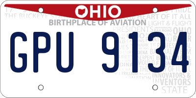 OH license plate GPU9134