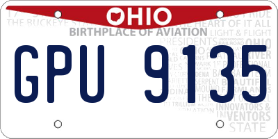 OH license plate GPU9135