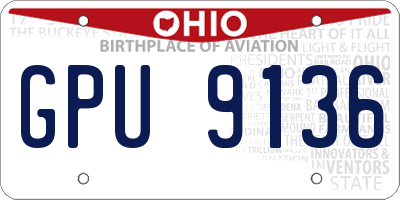 OH license plate GPU9136